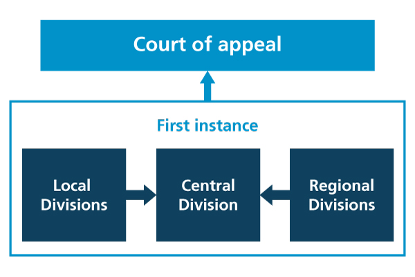 schéma court appeal first instance